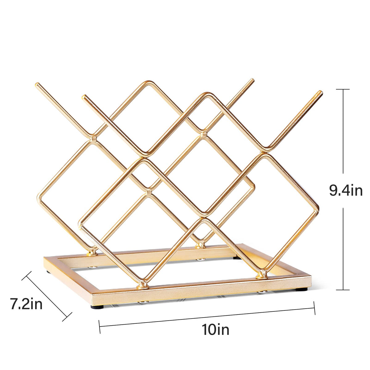 Drincarier gold metal stand showcases durable, stylish design.