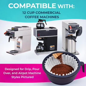 Katy's large 12-cup filter fits Curtis machines for reliable daily use