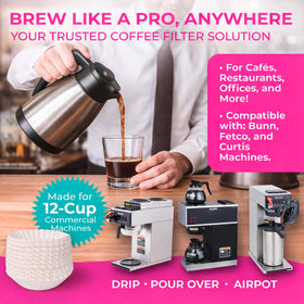 Katy's large 12-cup filter fits Fetco brewers for consistent performance