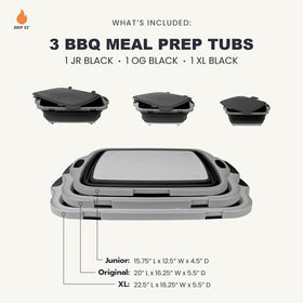 Drip EZ Original collapsible BBQ prep tub with locking lid for marinades