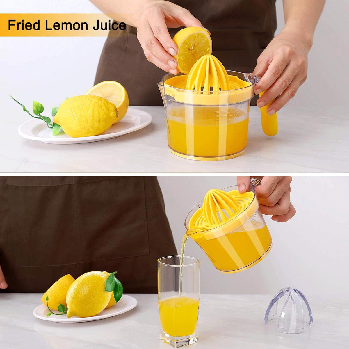 Drizom juicer features a 12-tooth reamer for efficient juice extraction.