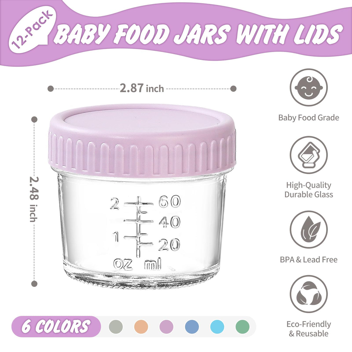 DRKIO 12-pack baby food containers organized for easy meal prep