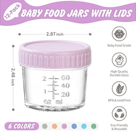 DRKIO 12-pack baby food containers organized for easy meal prep