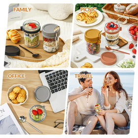 DRKIO colorful meal-prep jars for versatile oat bowls and snacks