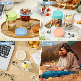 DRKIO dishwasher-safe glass jars simplify cleanup after meals.