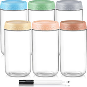 DRKIO glass jar close-up with airtight lid for fresh storage and easy content identification.