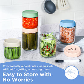 DRKIO lids feature labeling area for organized leftovers.