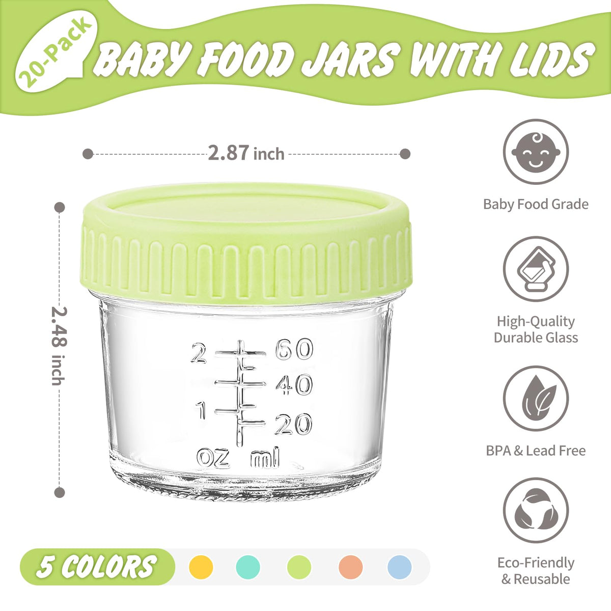 DRKIO lids with silicone seal provide airtight freshness for baby meals