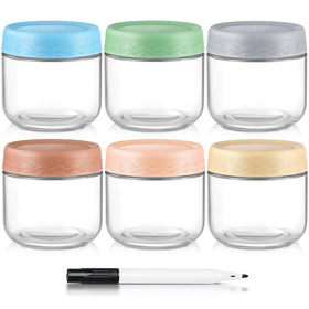 DRKIO 10oz jar with lid for meal prep and easy stacking