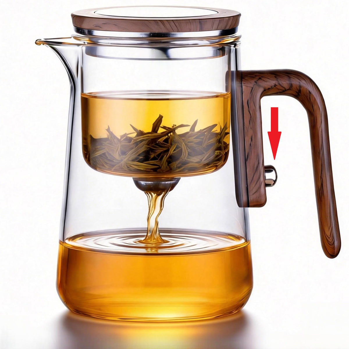 DRNKNSTX Enchanted Tea Pot with glass infuser enables precise loose-leaf brewing.