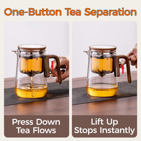 DRNKNSTX Enchanted Tea Pot faux-wood handle adds comfortable grip.