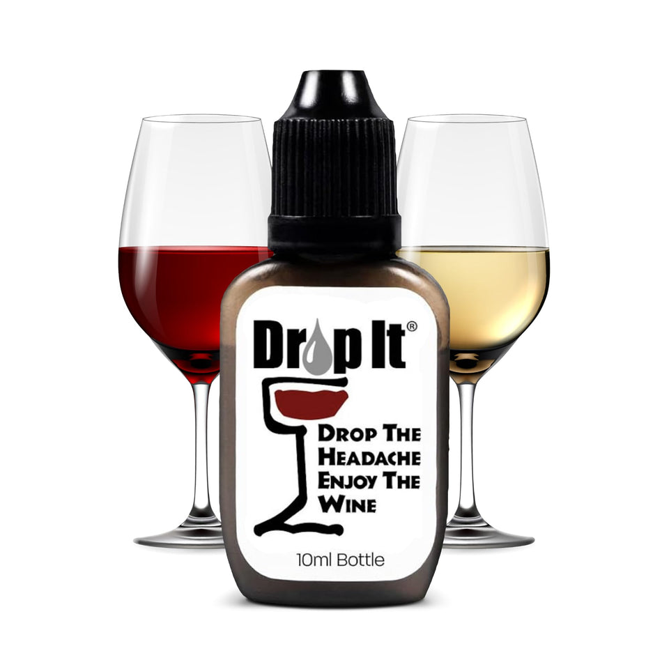 Drop It Wine Drops original 10ml bottle ready for sulfite and tannin reduction.