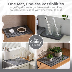 Dropereum easy-clean drying mat, rinse and maintain with light sanding.