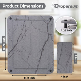 Dropereum Stone Drying Mat absorbs water quickly after washing dishes in busy kitchens.