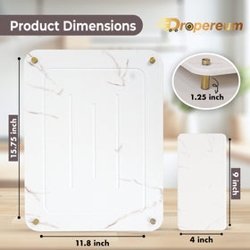 Dropereum Stone Drying Mat on counter with stainless steel feet for stability.