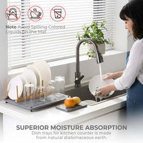 Dropereum Stone Drying Mat is easy to rinse and clean for daily use.