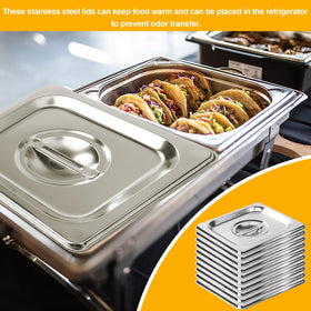 Droutti steam table lid with flat edge design helps protect contents