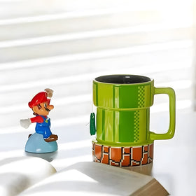Drtupe Super Mario Warp Pipe mug, front view for prominent design display