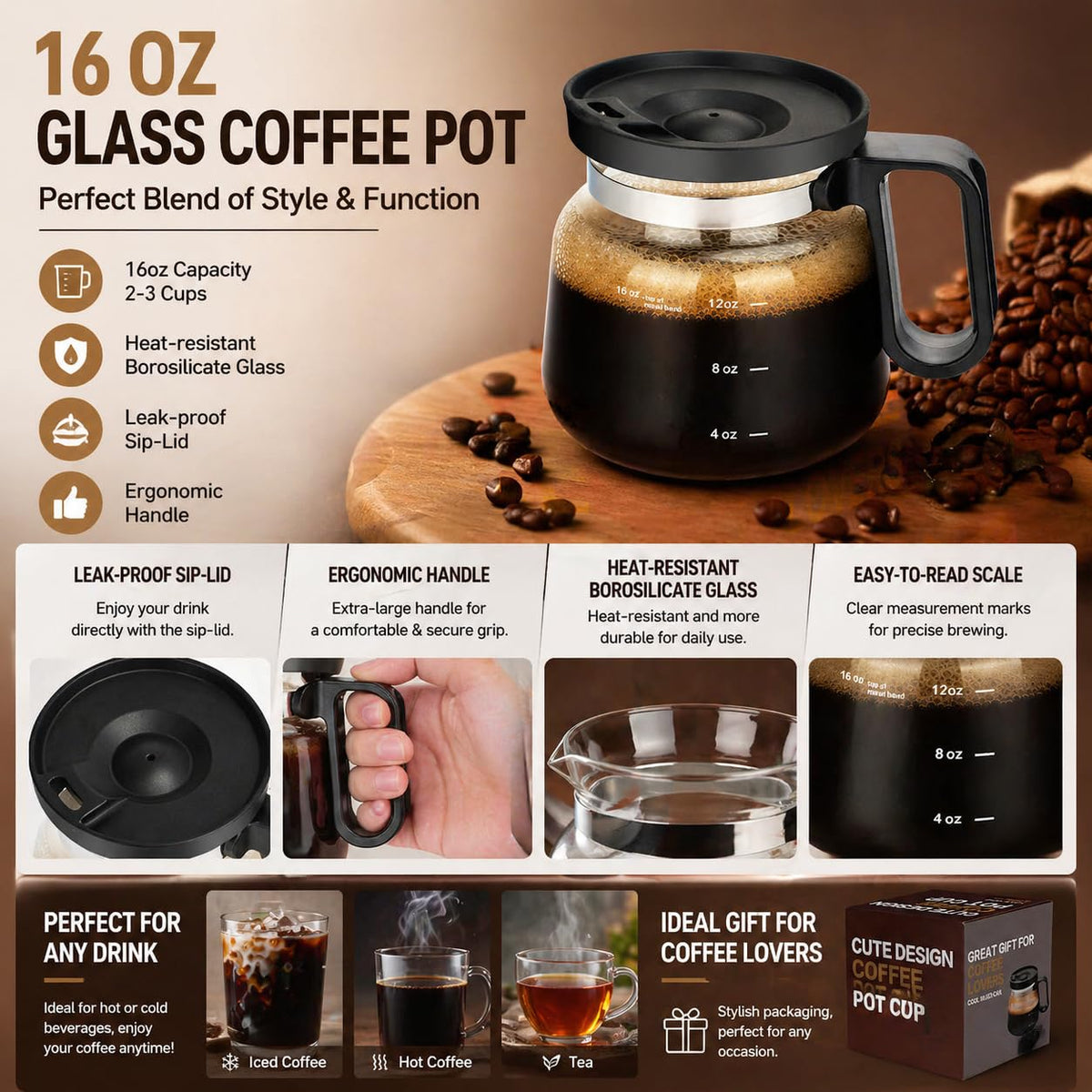 DRVLET clear borosilicate glass shows beverage colors clearly