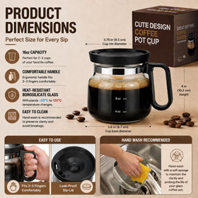 DRVLET dishwasher-safe glass mug for easy cleaning