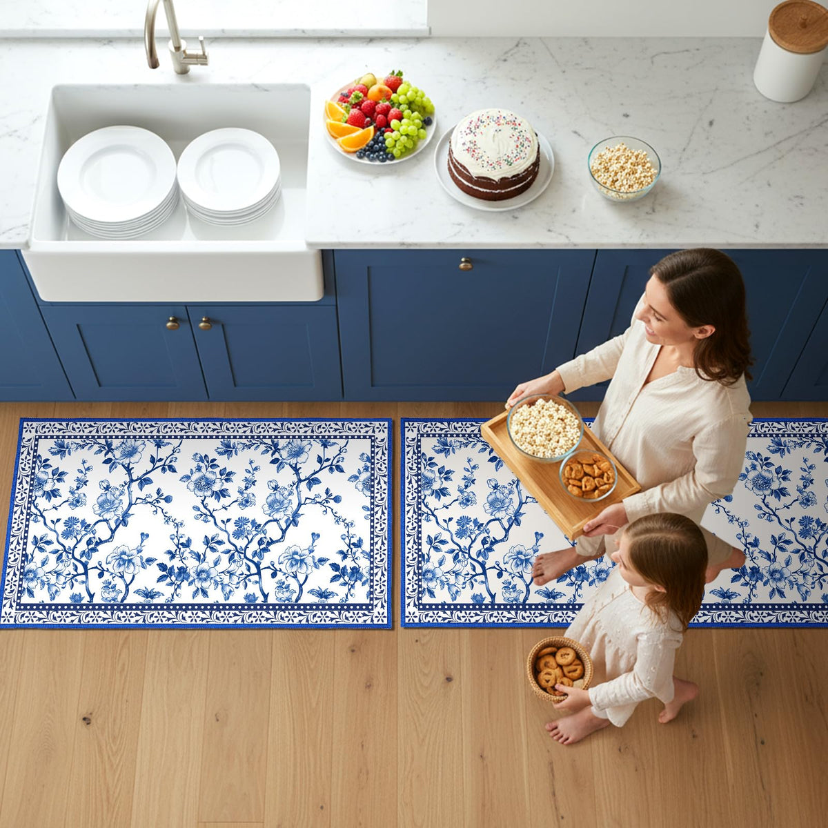 Drydiet machine-washable kitchen mat for easy cleaning.
