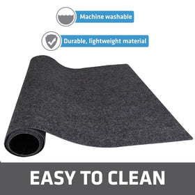 Drymate machine-washable cabinet mat for easy cleaning and maintenance.