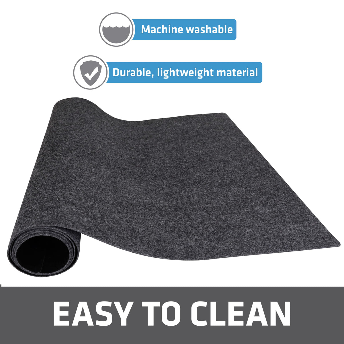 Made in the USA Drymate mat displayed with recycled fibers