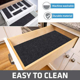 Drymate liner installed inside kitchen cabinet to organize and protect.