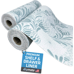 Drymate premium shelf liner close-up showing absorbent fabric texture and cushioned feel for cabinet protection.