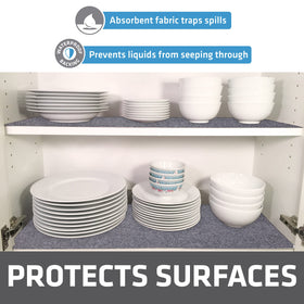 Drymate Premium Shelf Liner features slip-resistant backing to stay in place
