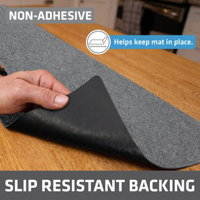 Drymate Premium Shelf Liner with waterproof backing stops spills from seeping through