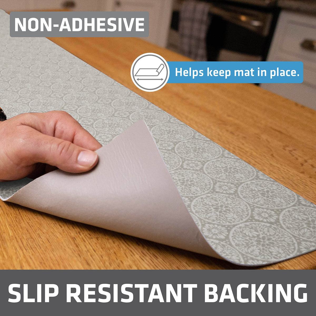 Drymate Premium liner waterproof backing prevents spills from seeping.