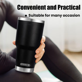 DS 30oz black tumbler with cleaning brush for complete care