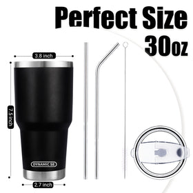DS 30oz black tumbler with lid and straw set for on-the-go sipping