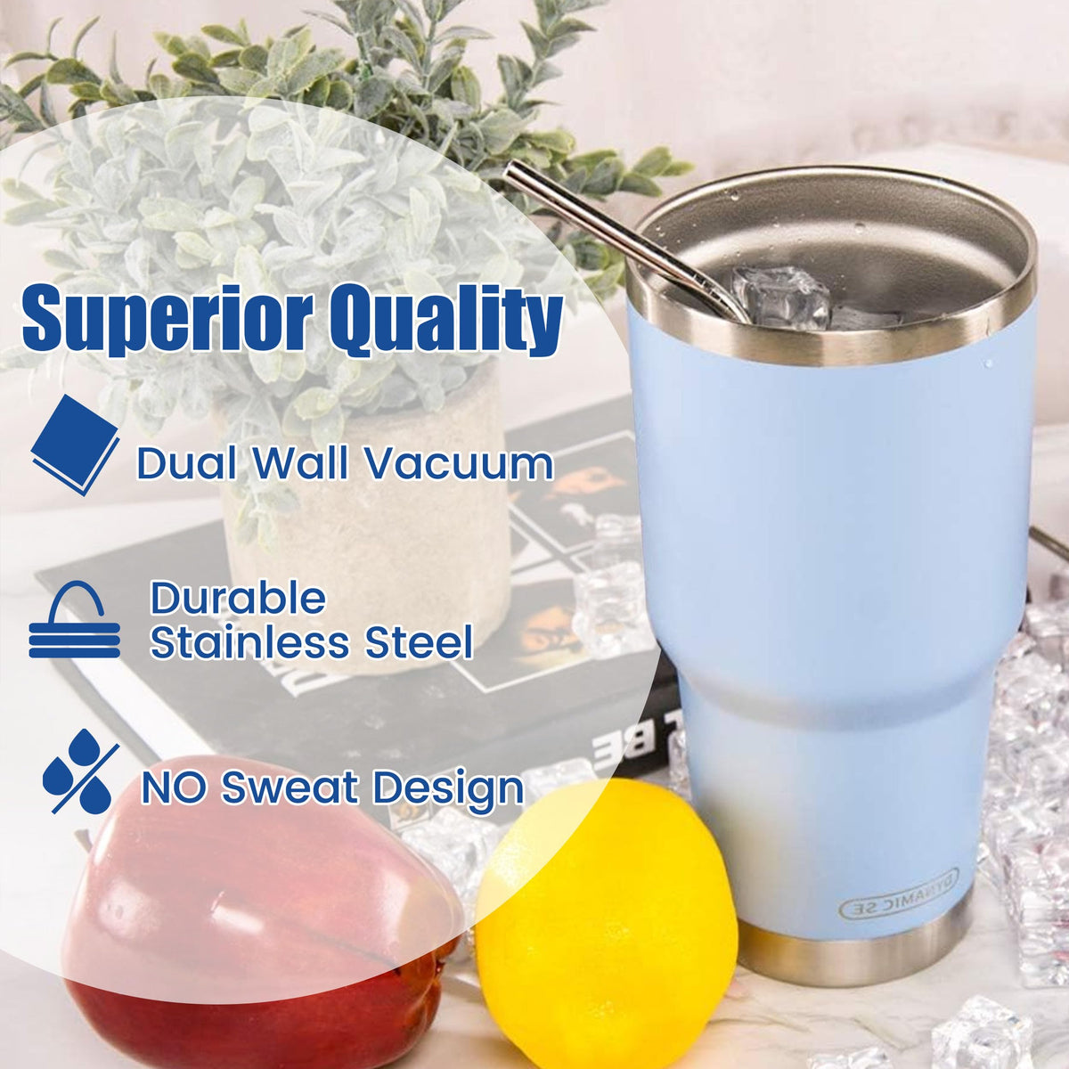 DS blue tumbler portable design ideal for travel and workouts