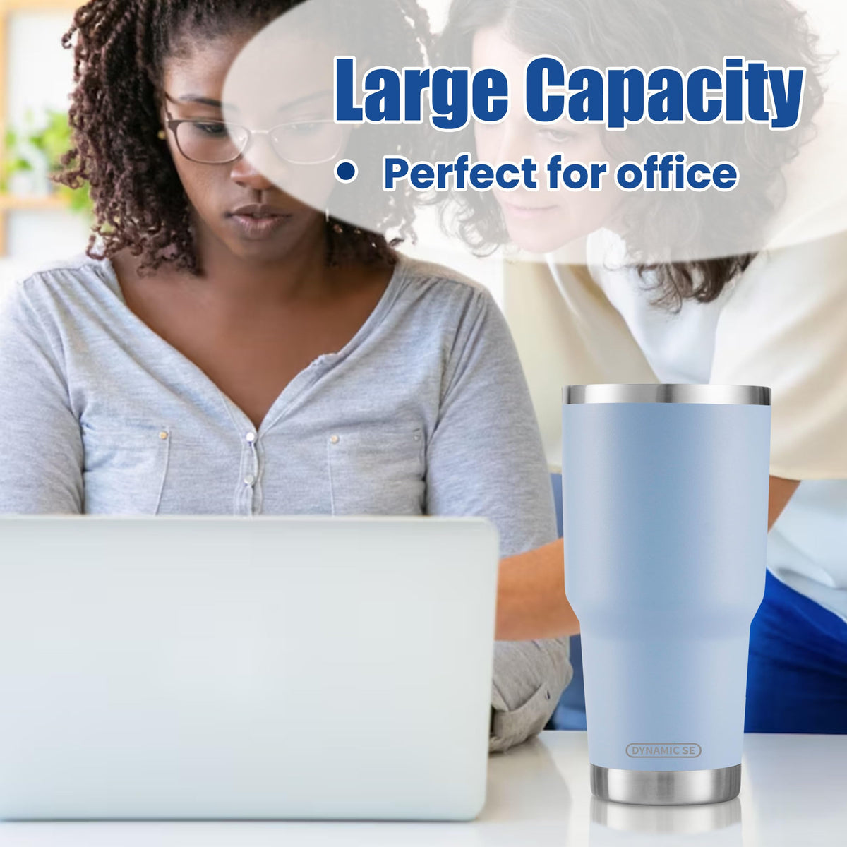DS blue tumbler splash-proof lid enabling mess-free portability