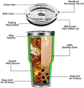 D·S 30 oz green tumbler no-sweat exterior grip on surface