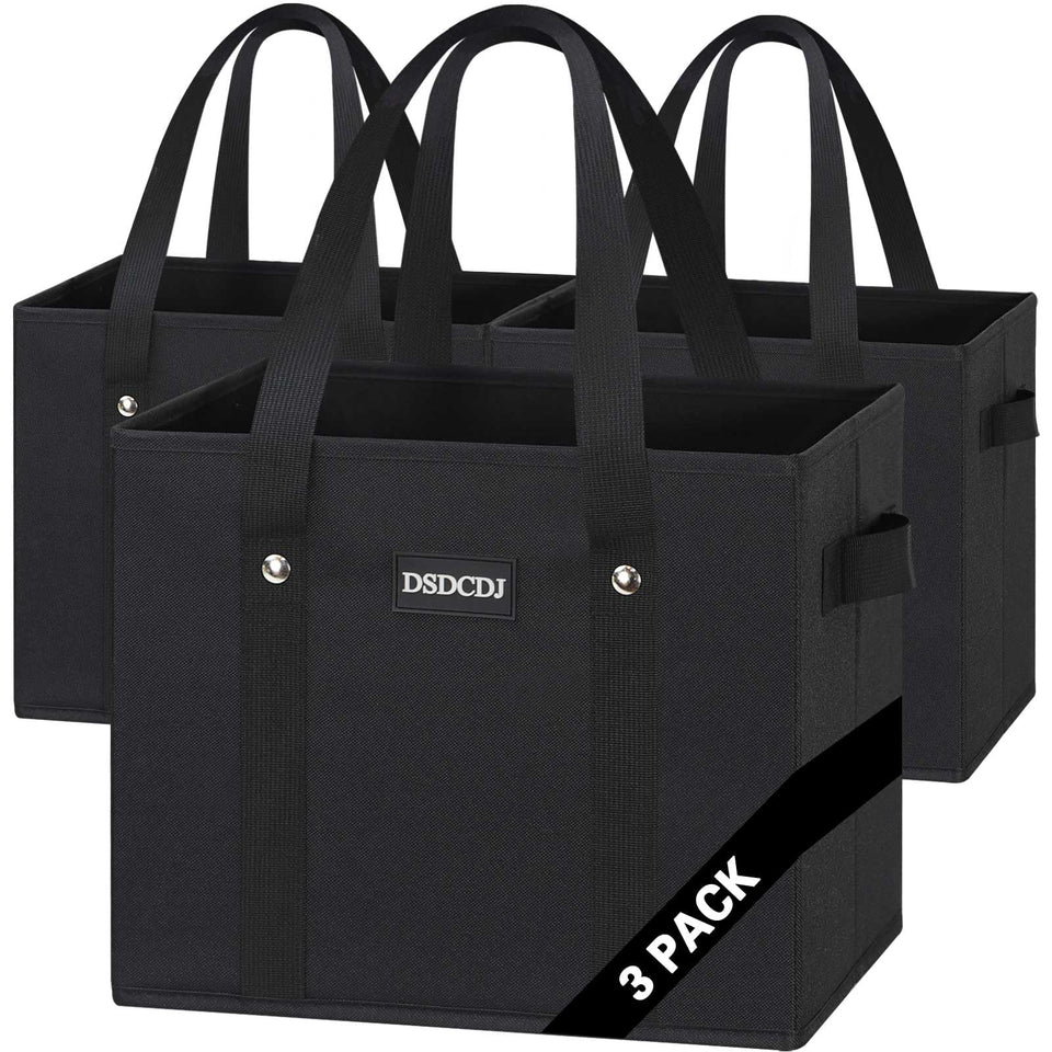 DSDCDJ 3-pack heavy-duty bags with 800D fabric for durable shopping.
