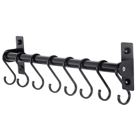 Dseap kitchen utensil holder rail with 8 hooks keeps utensils neatly organized.