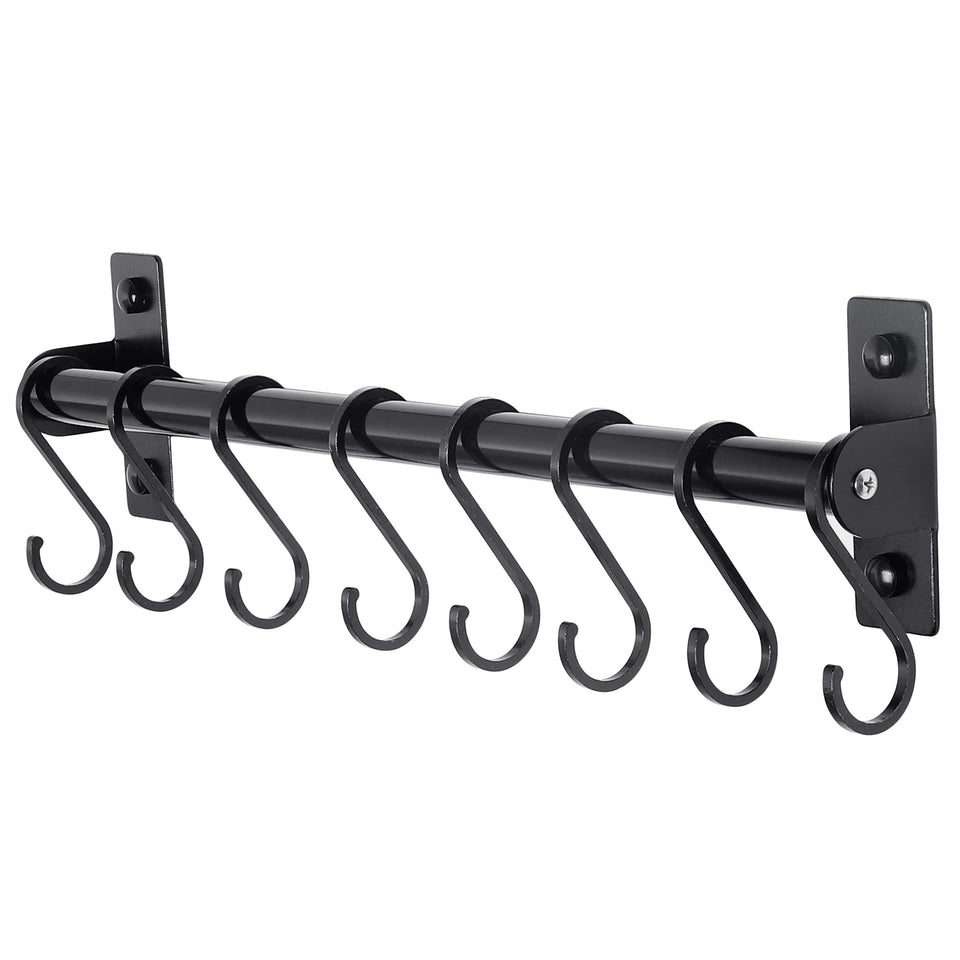 Dseap kitchen utensil holder rail with 8 hooks keeps utensils neatly organized.
