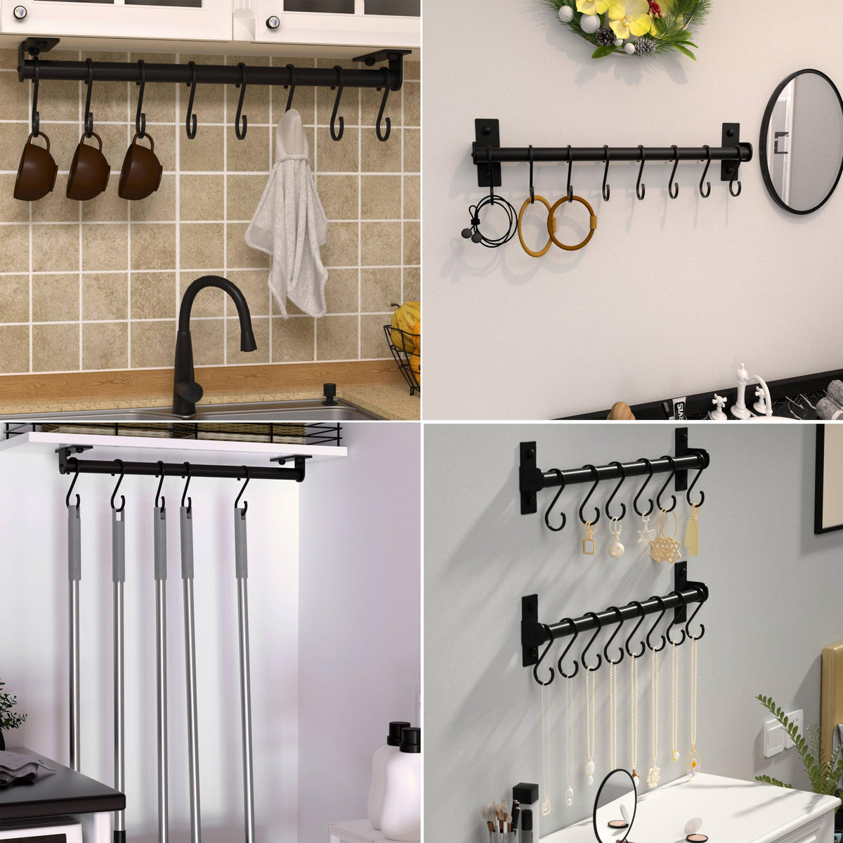 Dseap sleek black finish adds decorative, functional style to kitchens.
