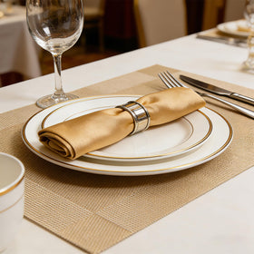 DSJIFGEW gold placemats on a dining table setup for daily meals