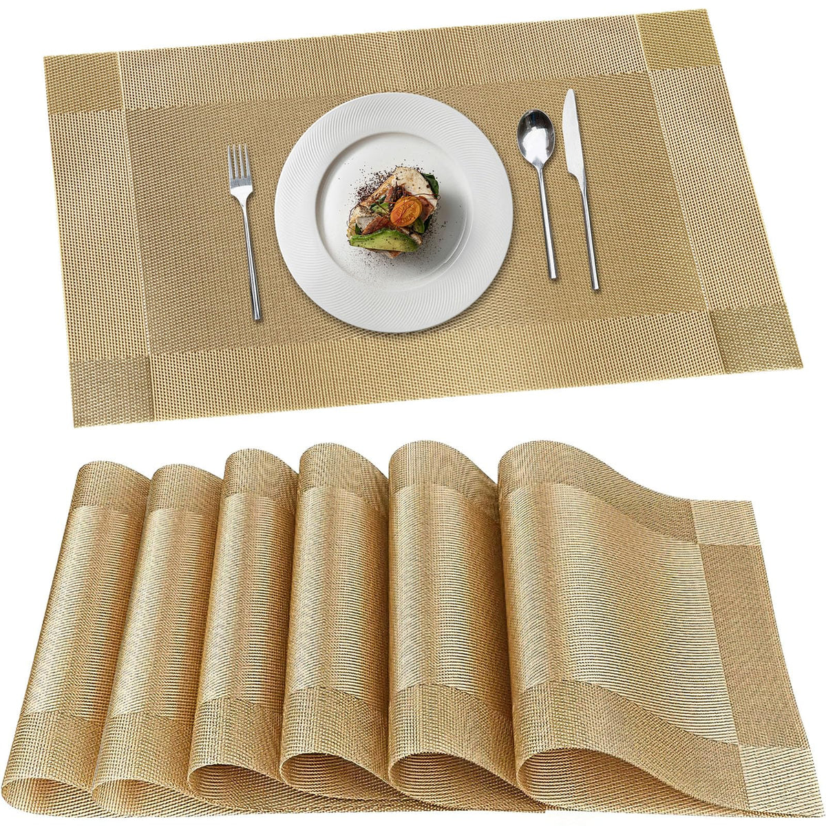 DSJIFGEW gold placemats protect counters and tables from heat