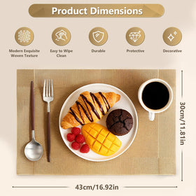 DSJIFGEW gold placemats demonstrate heat resistance for warm dishes