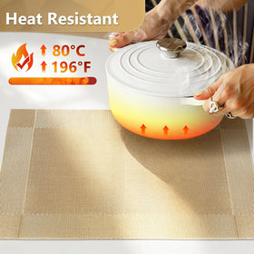 DSJIFGEW gold placemats resist stains for everyday dining