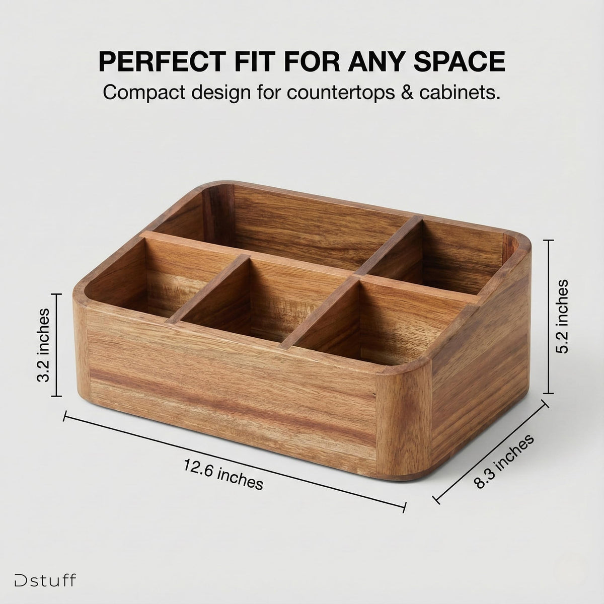Dstuff acacia wood tea organizer keeps tea bags neatly within reach