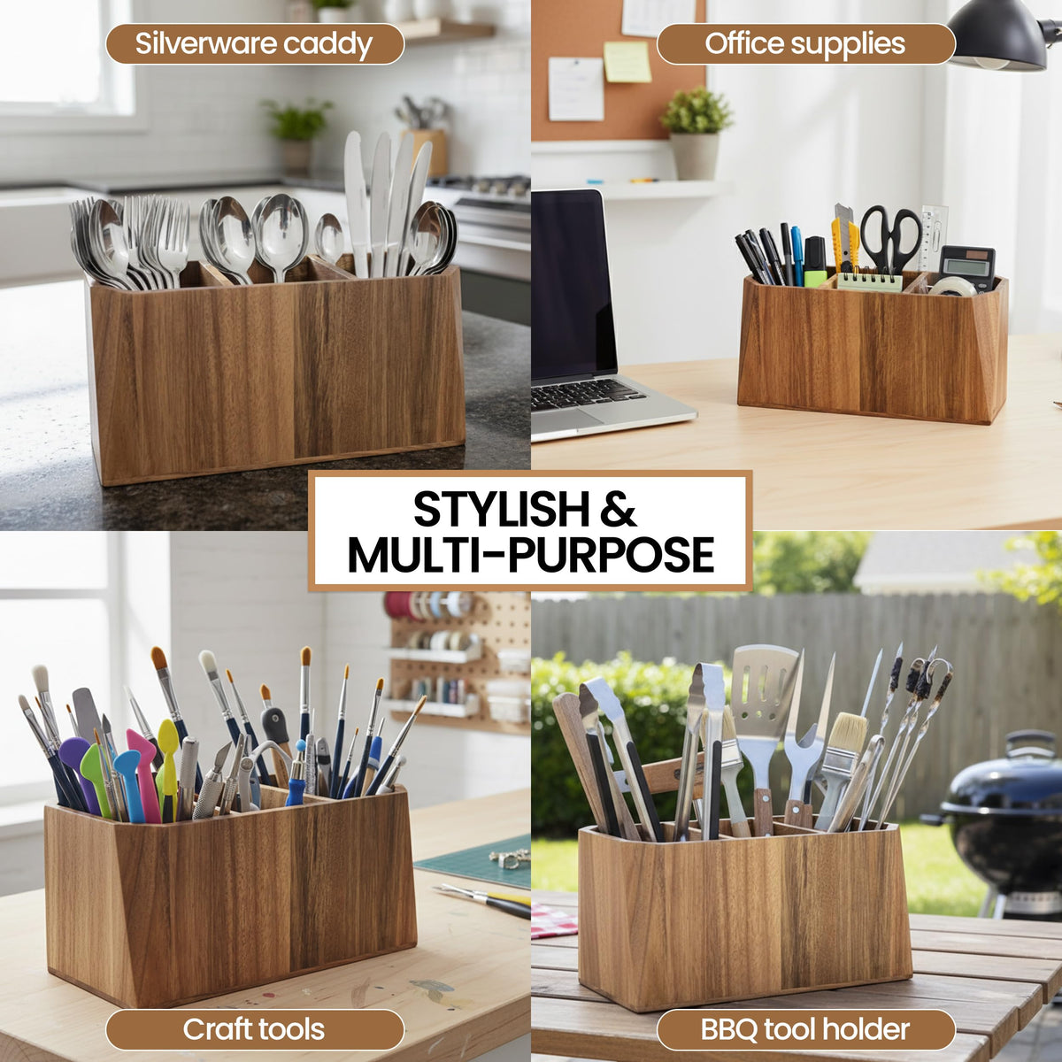 Dstuff rustic farmhouse kitchen decor adds warmth while keeping utensils handy.