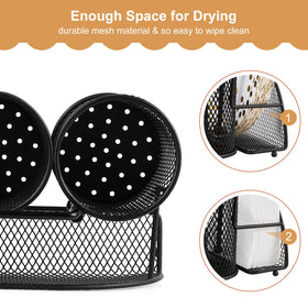 DTICON Utensil Organizer four-compartments black for organized table prep.