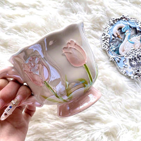 DTIUYIOP glazed porcelain mug with smooth finish and easy cleaning