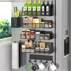 DTUQYX magnetic spice rack on fridge back for easy access to herbs and spices